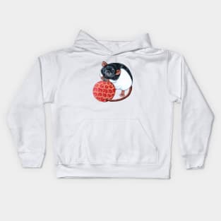 Black Hooded Rat with Bauble Kids Hoodie